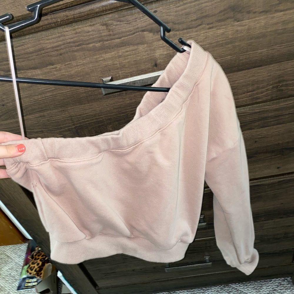 one shoulder sweatshirt
